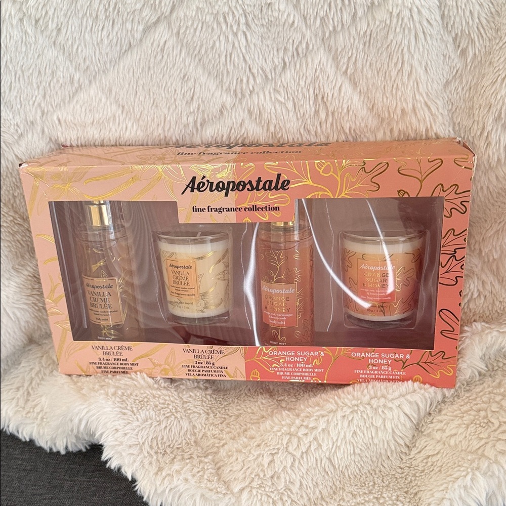 Aeropostale Vanilla Crème Brulee & Orange Sugar Candle and Spray Set